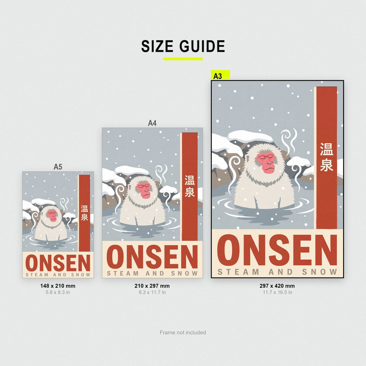 Onsen Steam And Snow Japanese Art Print