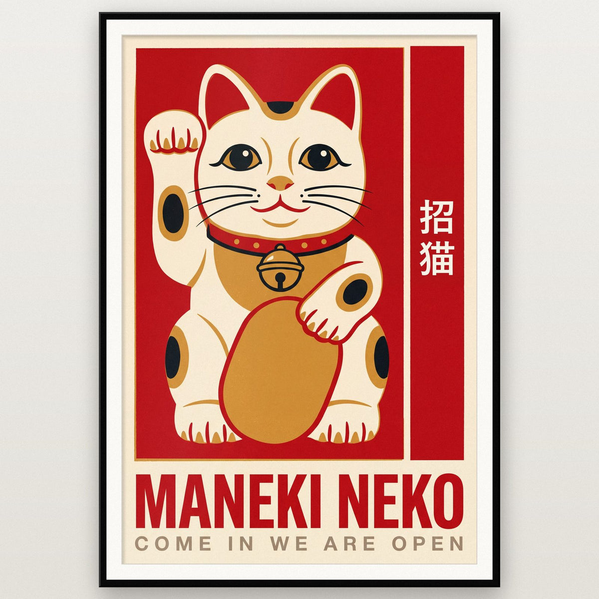 Maneki Neko Lucky Cat Japanese Art Print