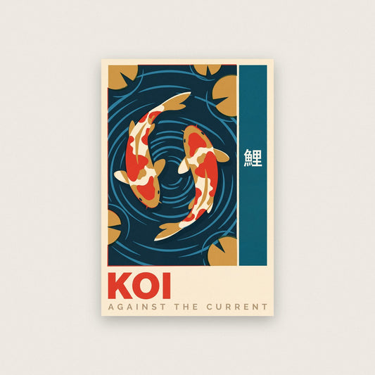 Koi Against The Current Japanese Art Print