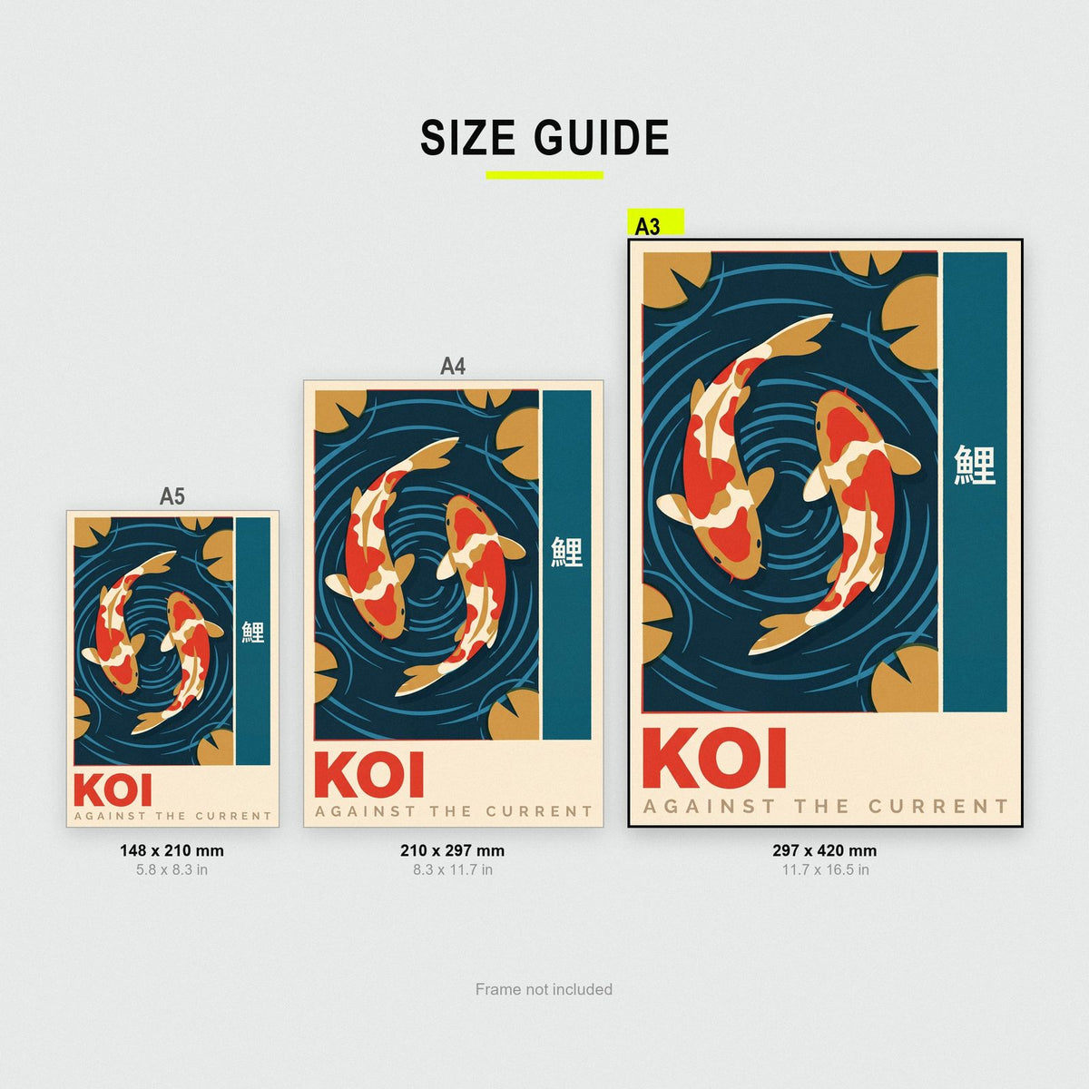 Koi Against The Current Japanese Art Print