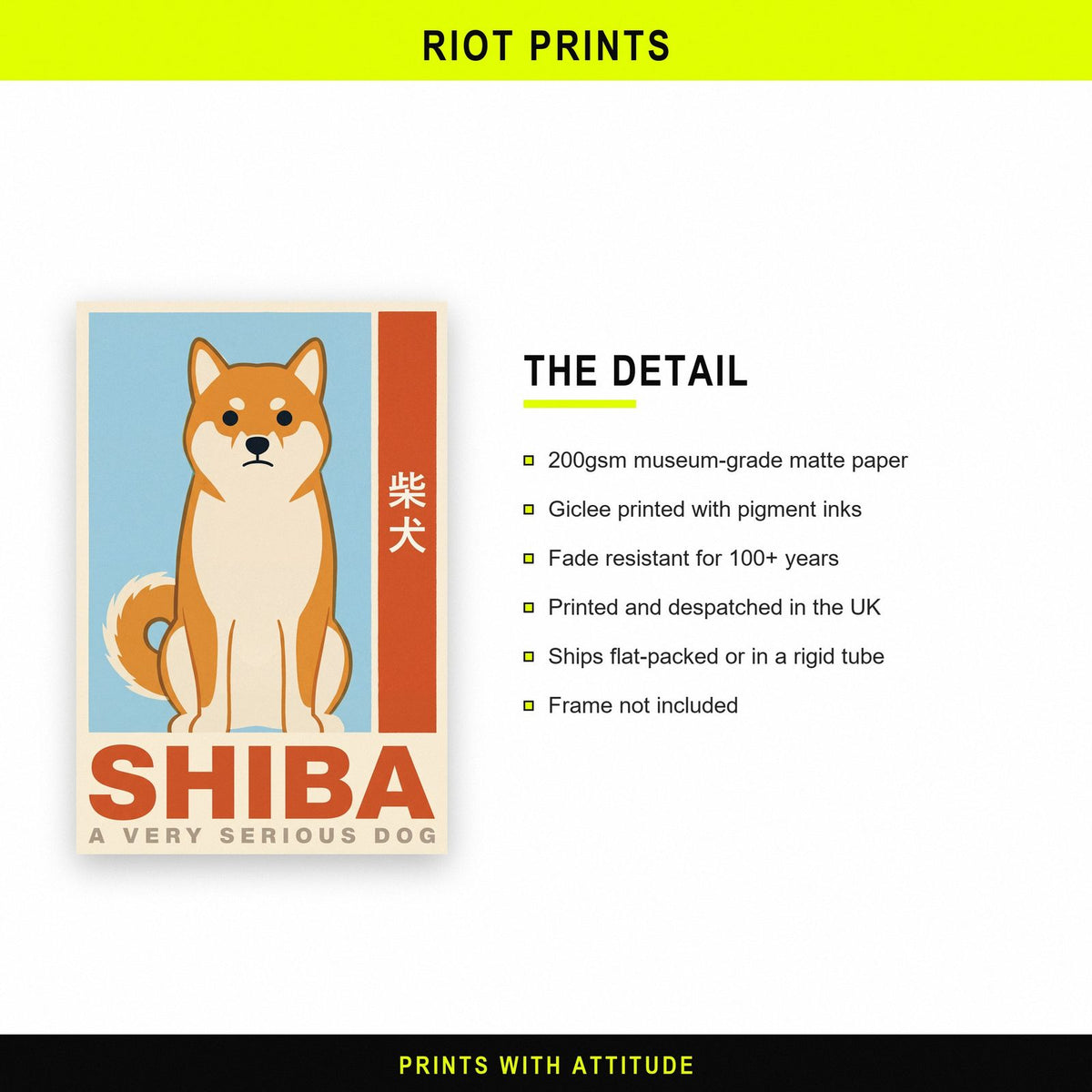 Shiba A Very Serious Dog Japanese Art Print