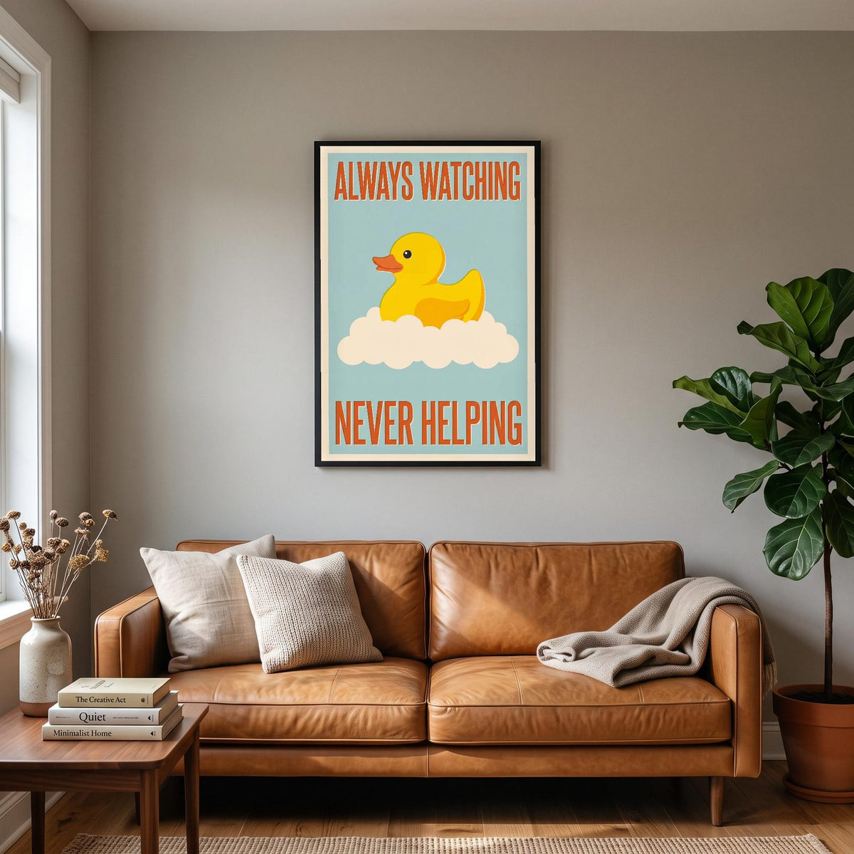 Always Watching Rubber Duck Funny Art Print
