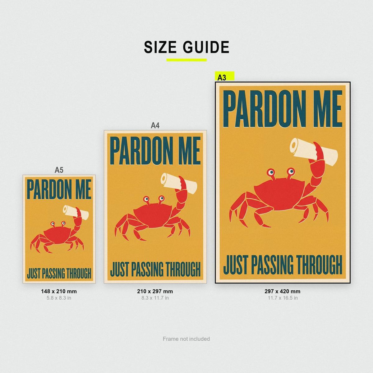 Pardon Me Crab Funny Art Print