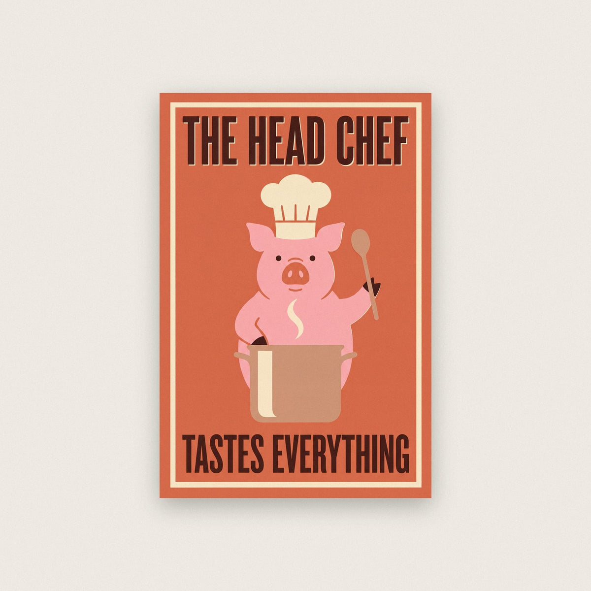 The Head Chef Pig Funny Kitchen Art Print