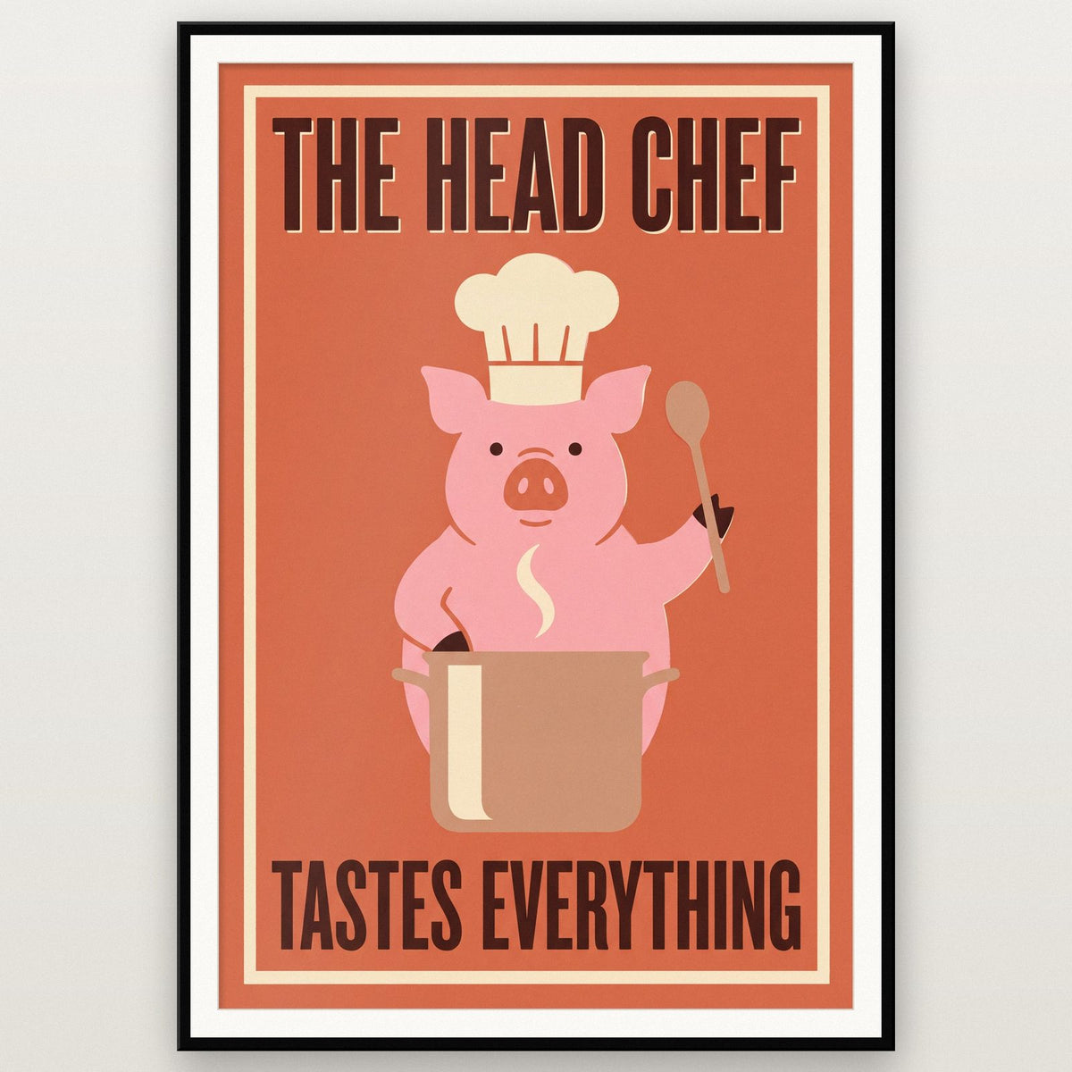 The Head Chef Pig Funny Kitchen Art Print