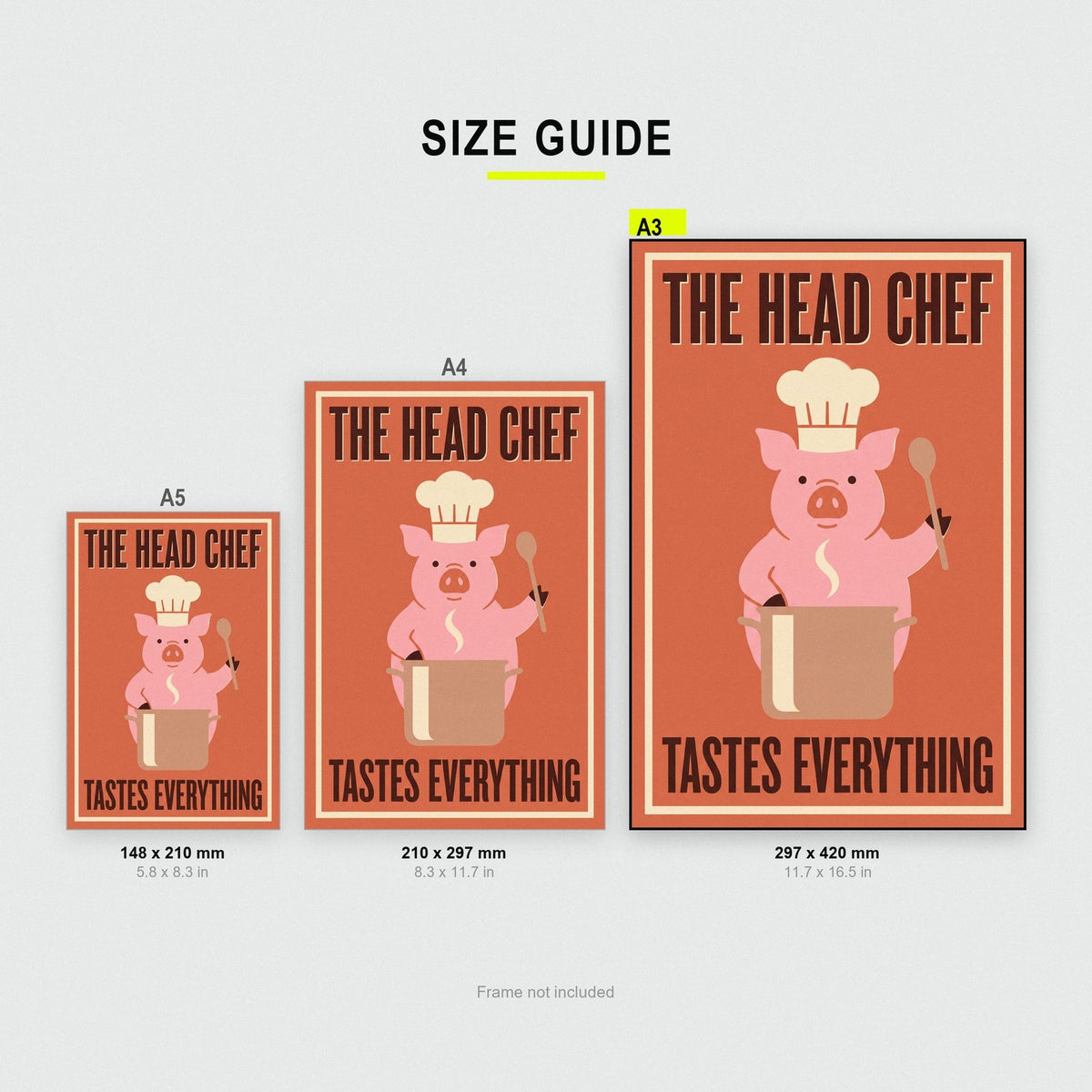 The Head Chef Pig Funny Kitchen Art Print