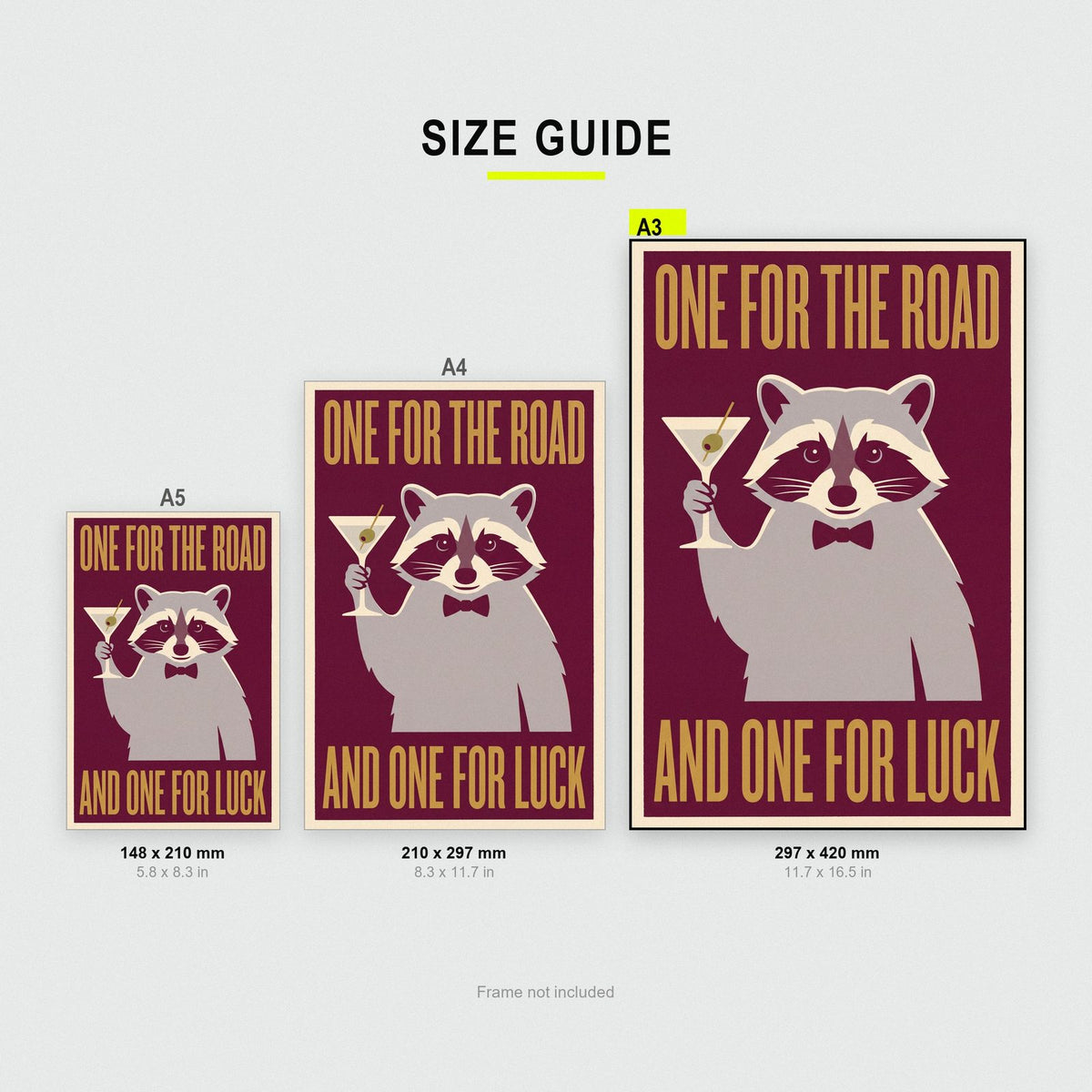 One For The Road Raccoon Funny Art Print