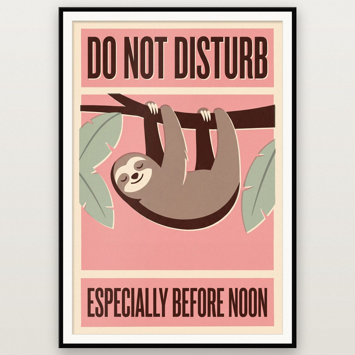 Do Not Disturb Sloth Funny Art Print