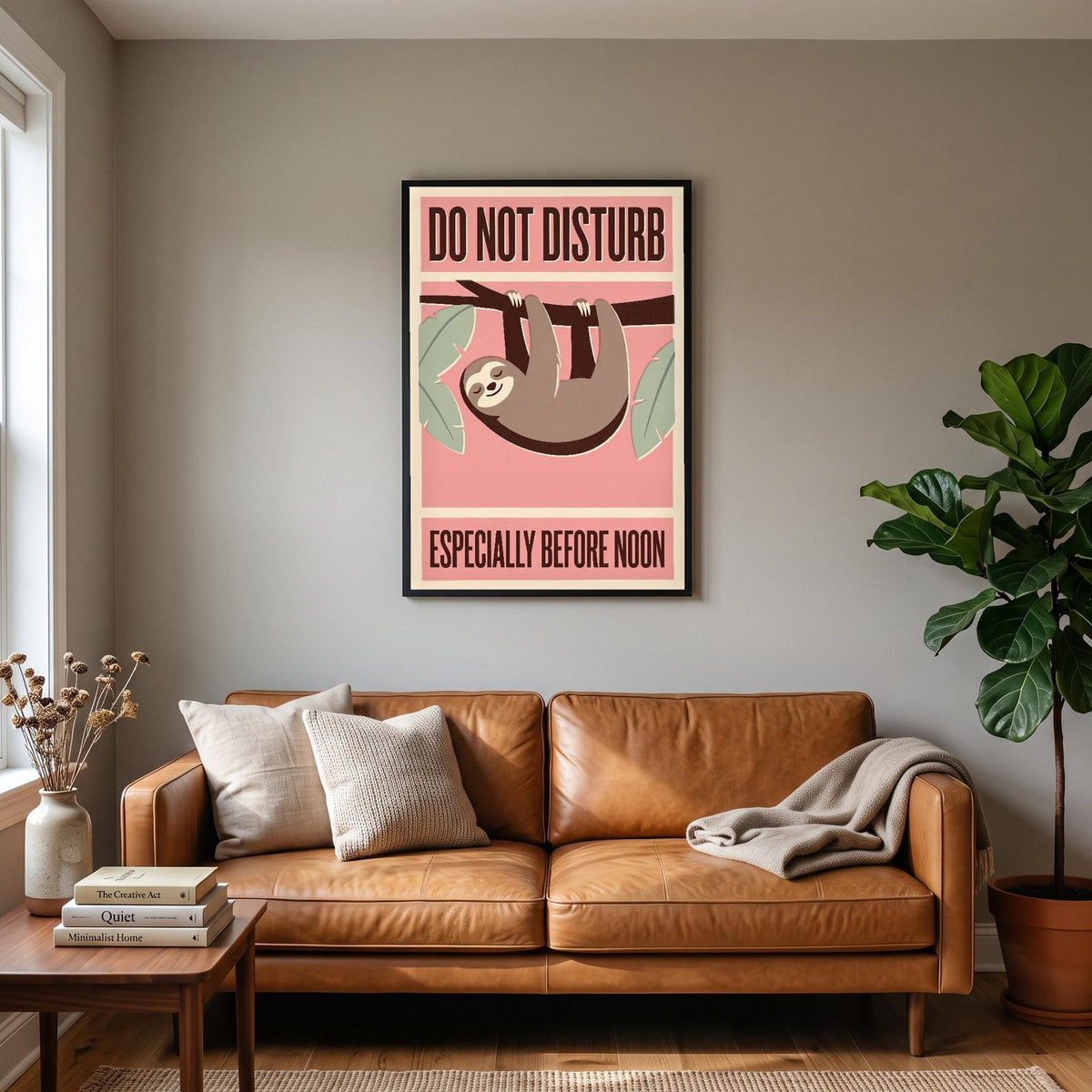 Do Not Disturb Sloth Funny Art Print