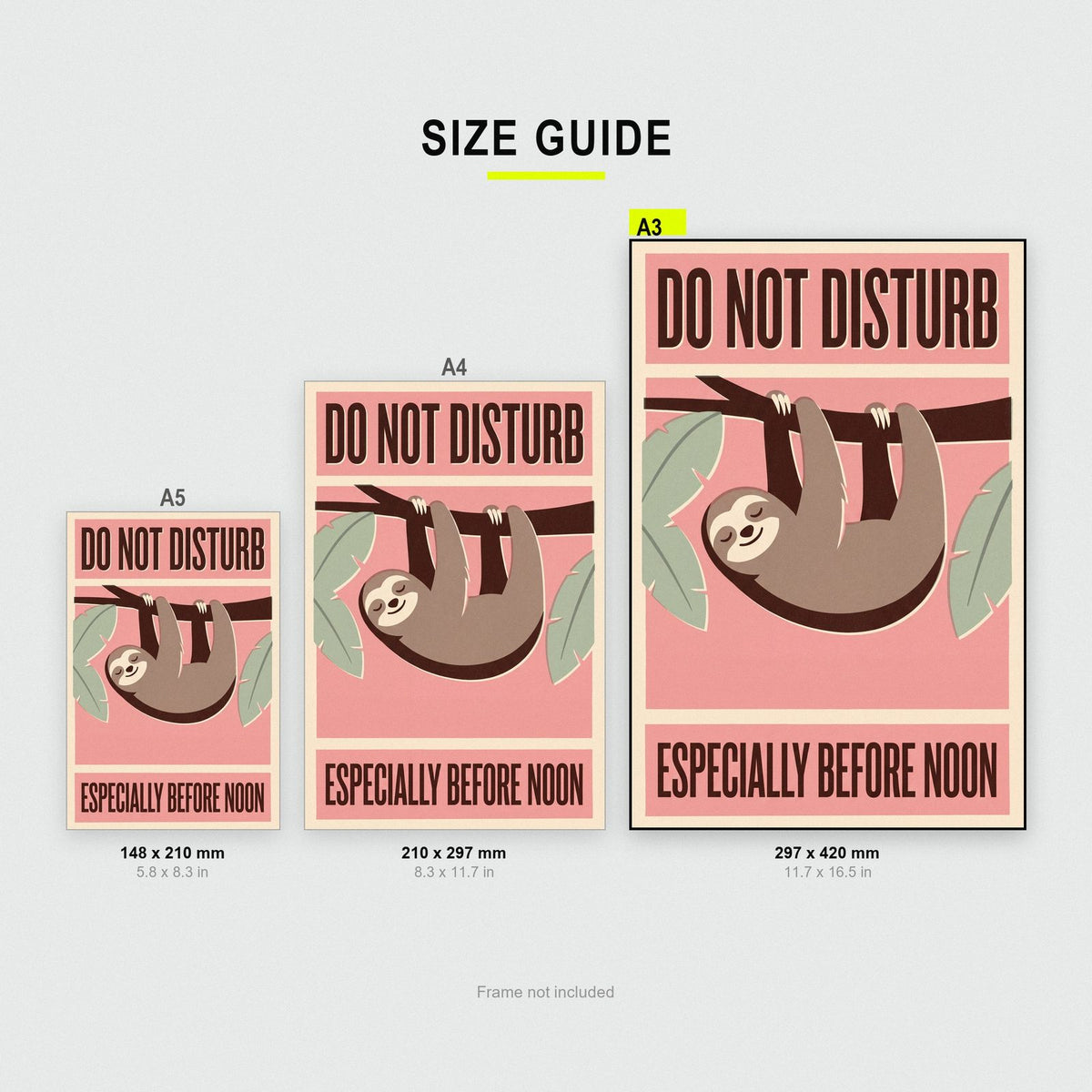 Do Not Disturb Sloth Funny Art Print