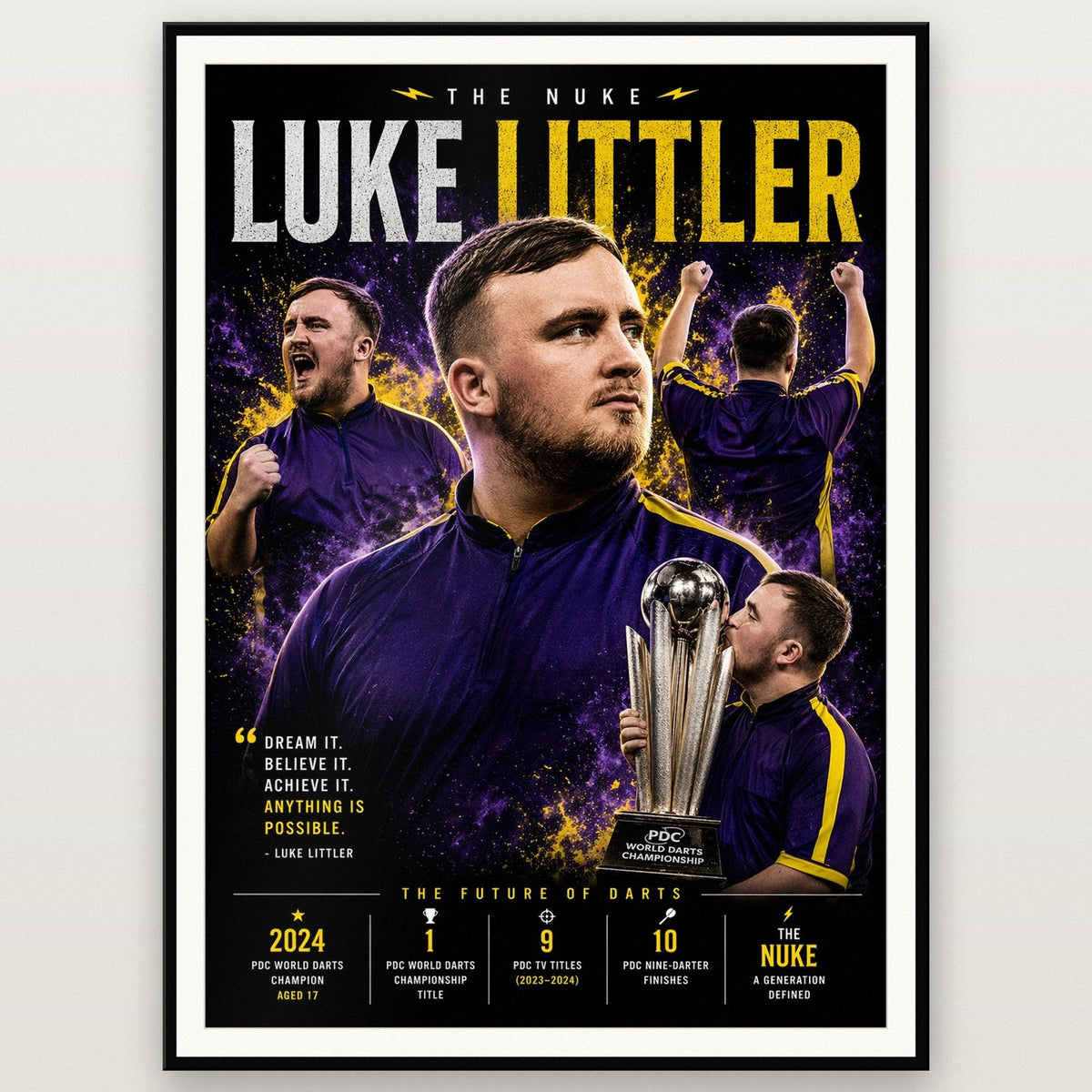 Luke Littler "The Nuke" Darts Champion Print
