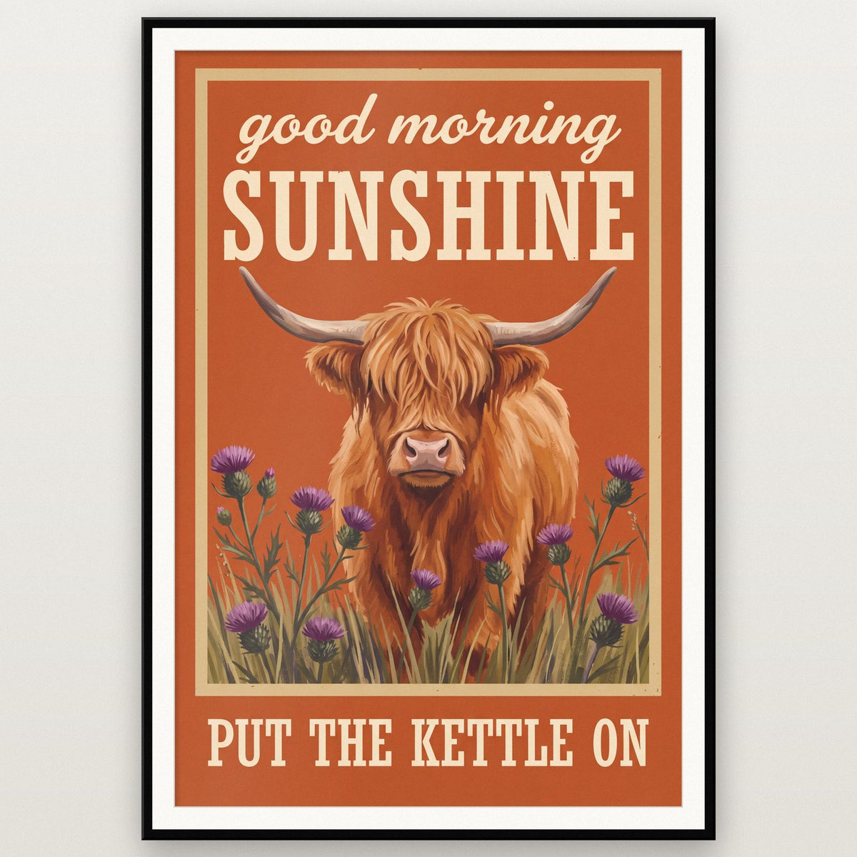 Good Morning Sunshine Highland Cow Art Print