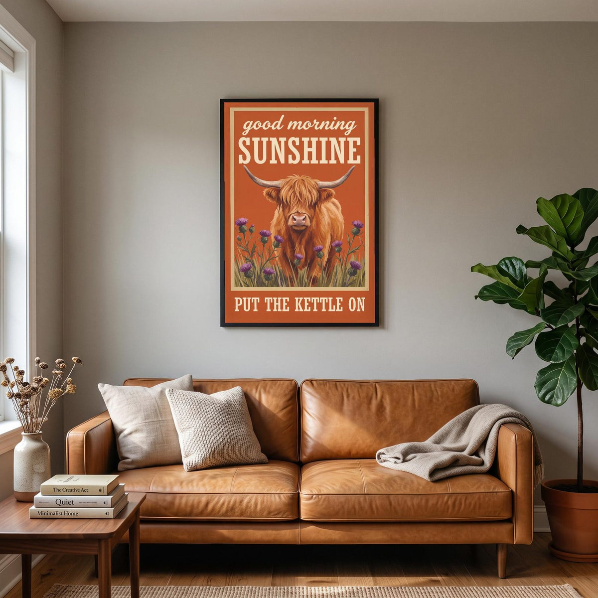 Good Morning Sunshine Highland Cow Art Print