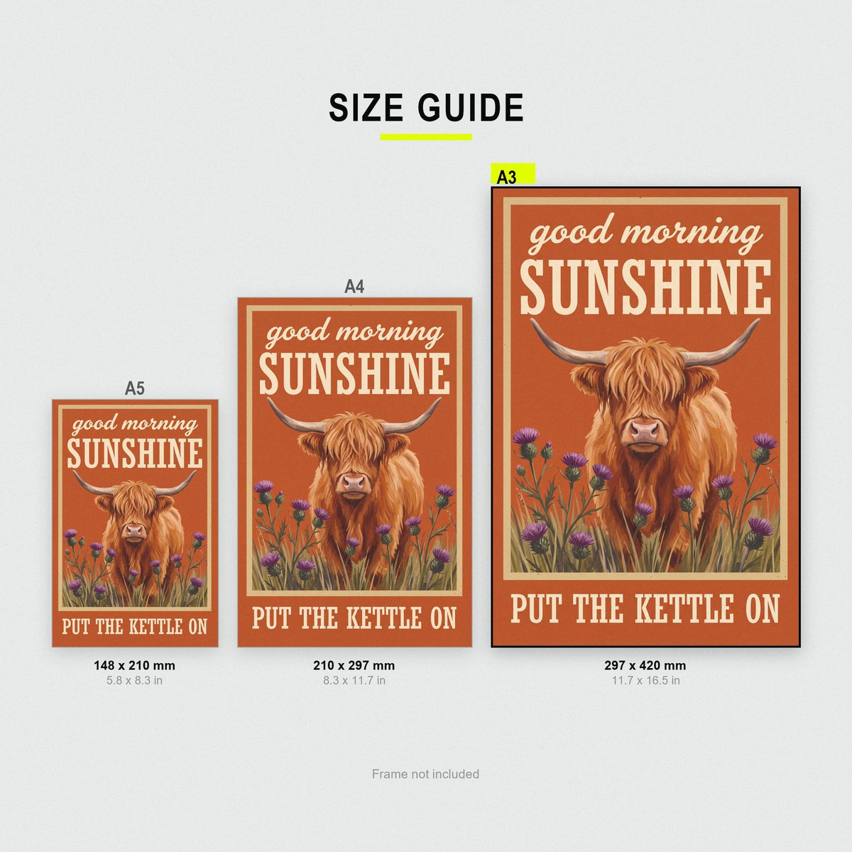 Good Morning Sunshine Highland Cow Art Print