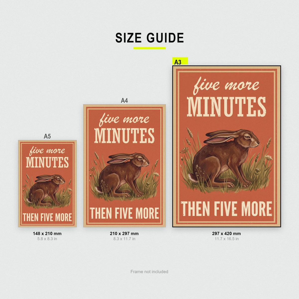 Five More Minutes Then Five More Hare Art Print