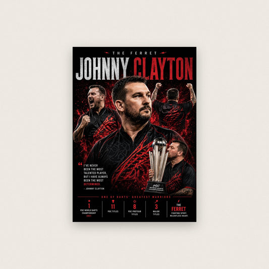 Johnny Clayton "The Ferret" Darts Champion Print