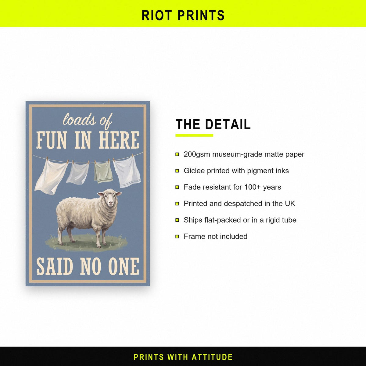 Loads Of Fun In Here Said No One Laundry Art Print