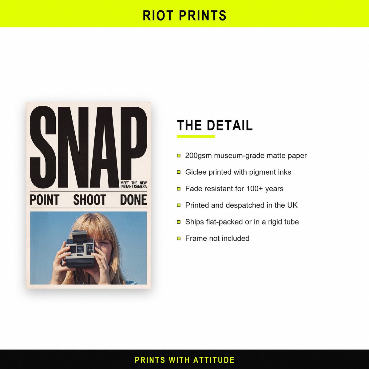 Snap Instant Camera Retro Advert Art Print