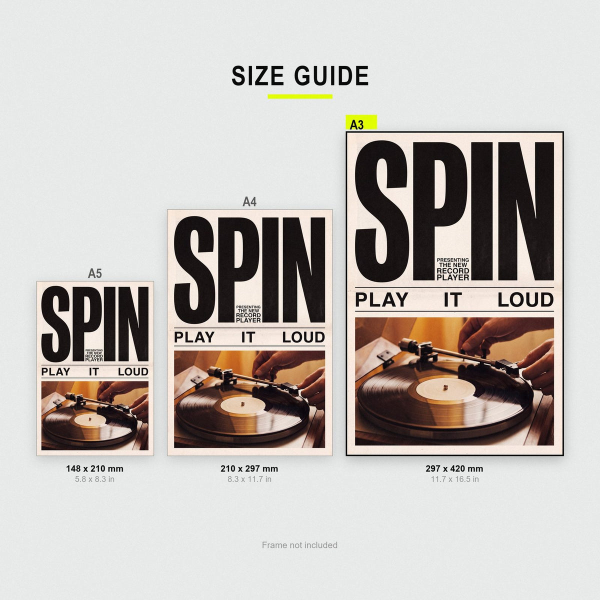 Spin Record Player Retro Advert Art Print