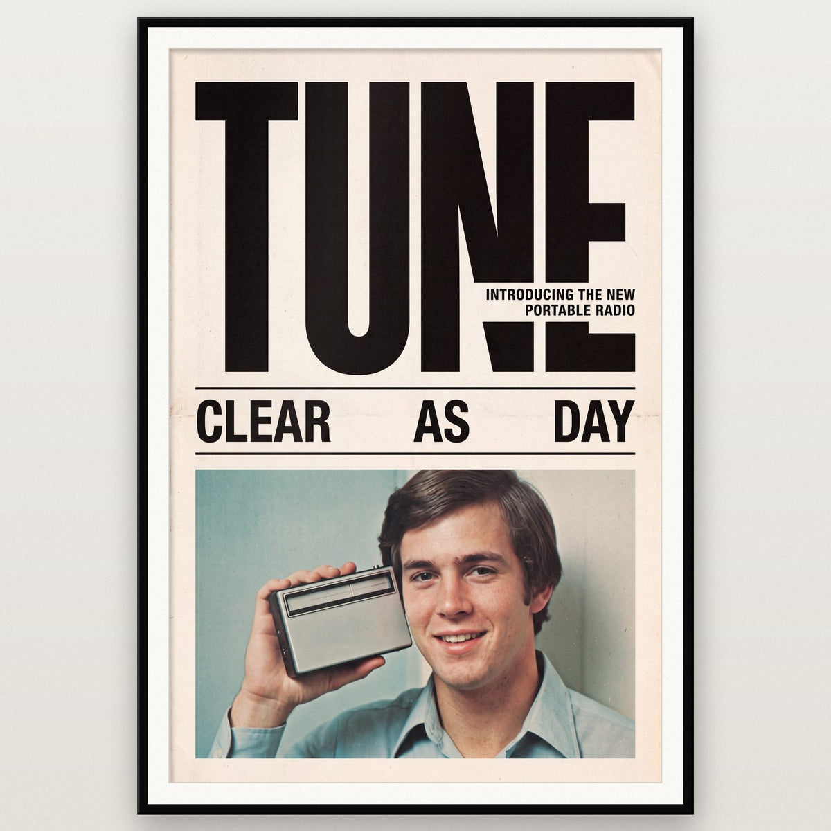 Tune Portable Radio Retro Advert Art Print