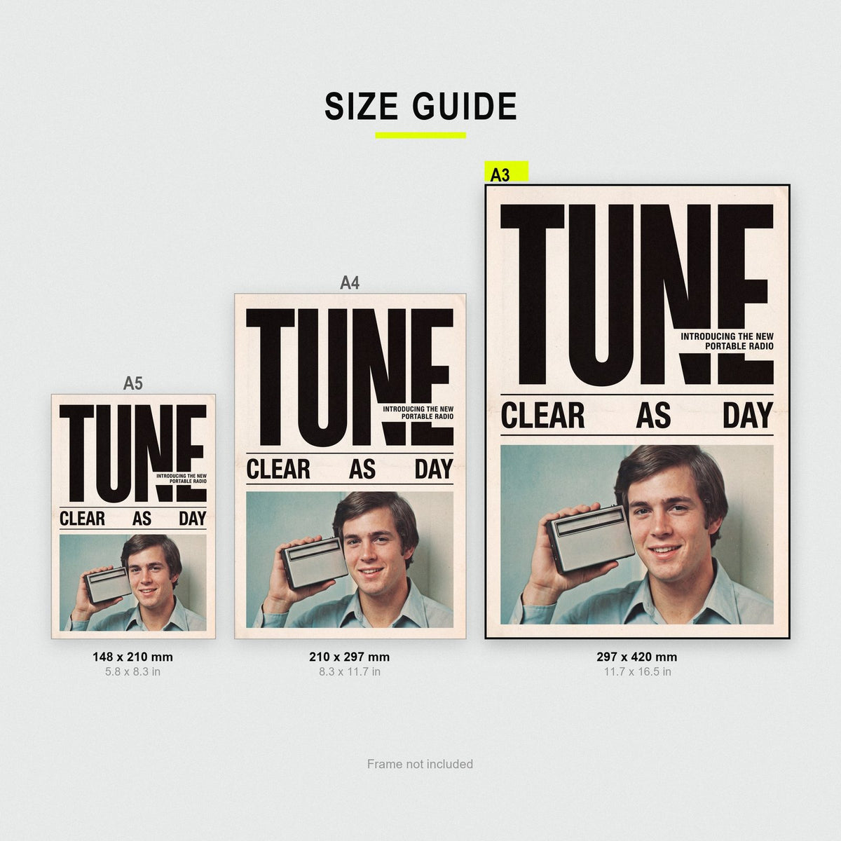 Tune Portable Radio Retro Advert Art Print