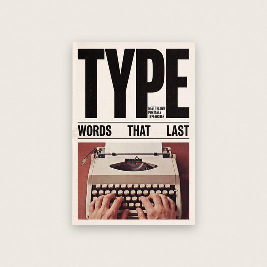 Type Typewriter Retro Advert Art Print