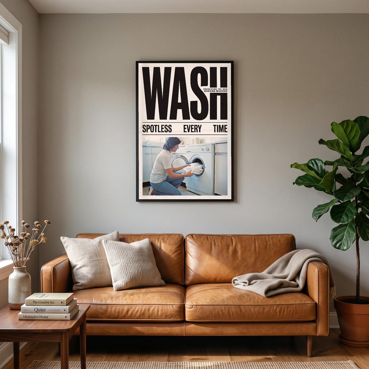 Wash Washing Machine Retro Advert Art Print