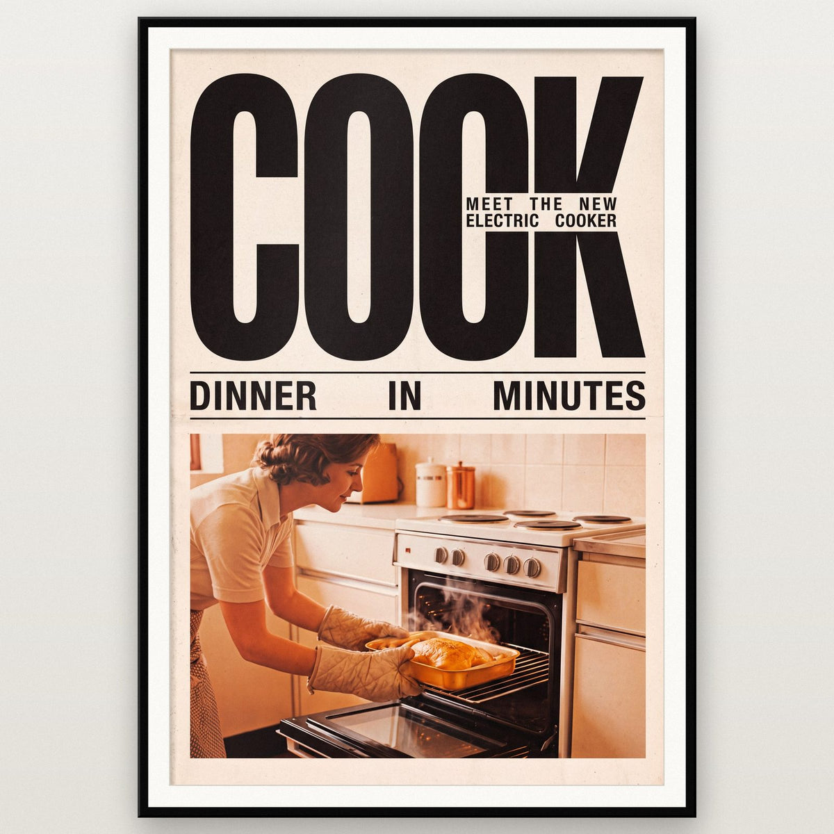 Cook Electric Cooker Retro Advert Art Print