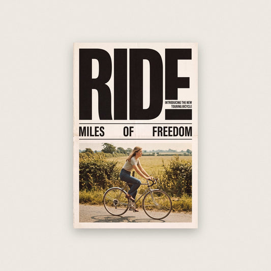Ride Touring Bicycle Retro Advert Art Print