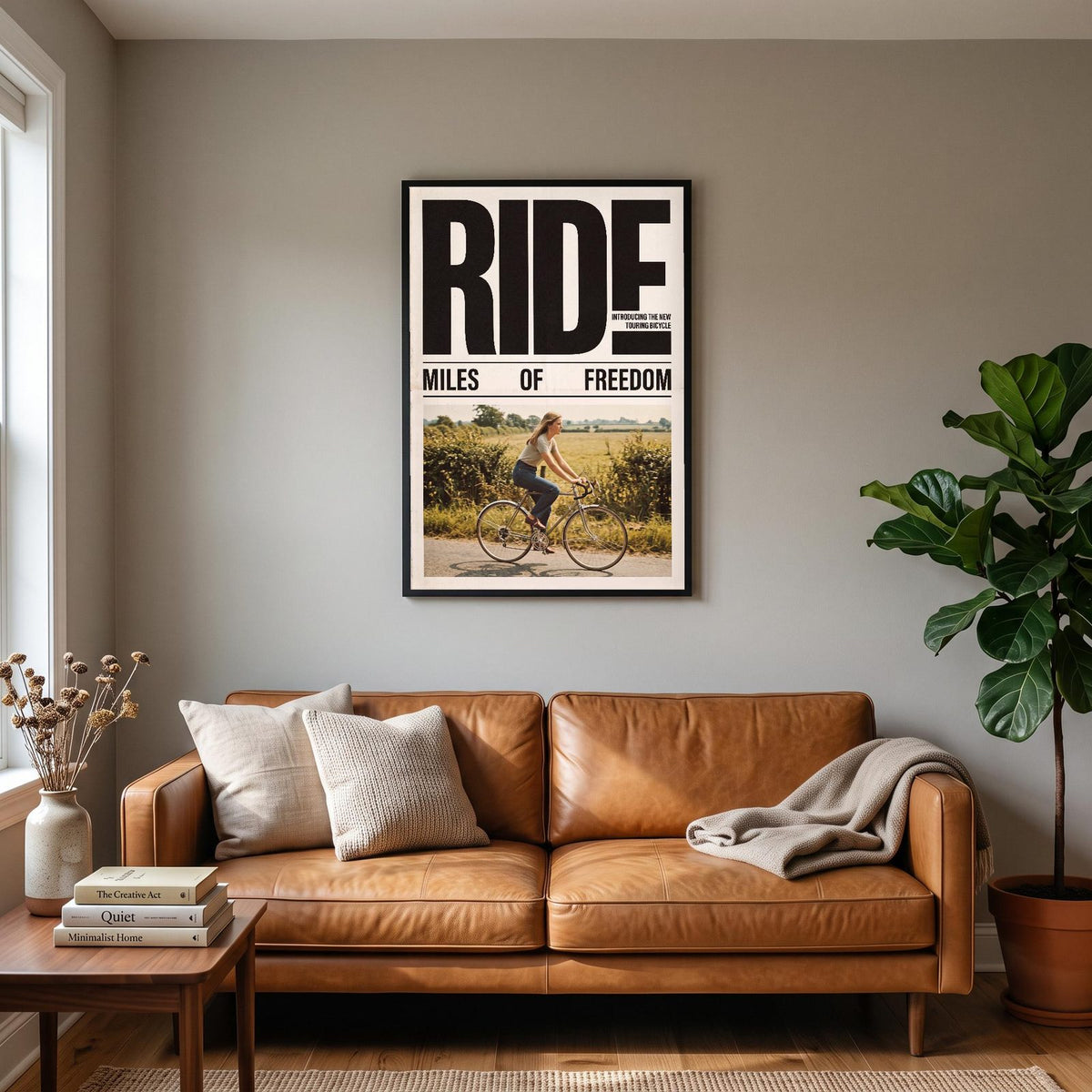 Ride Touring Bicycle Retro Advert Art Print