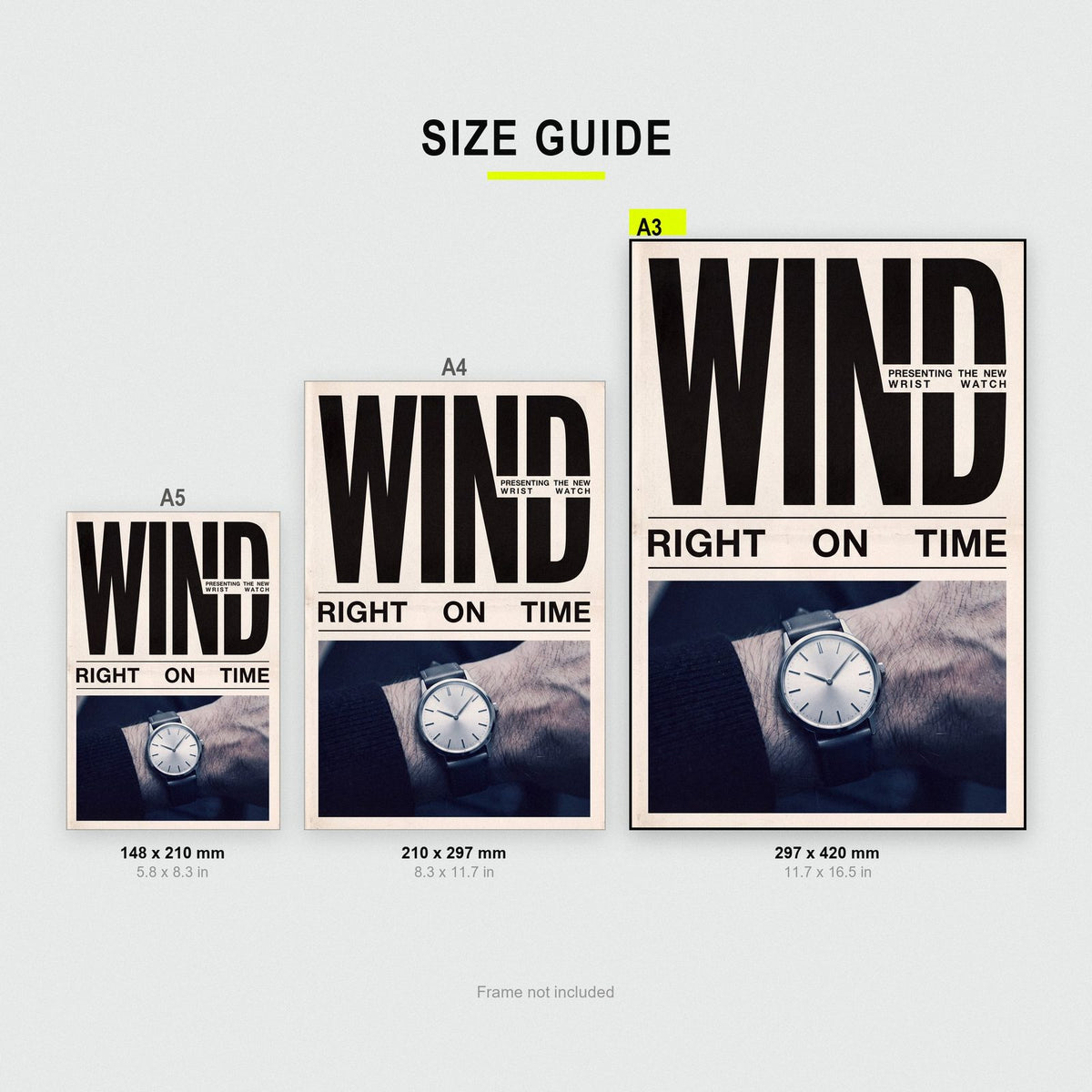 Wind Wrist Watch Retro Advert Art Print