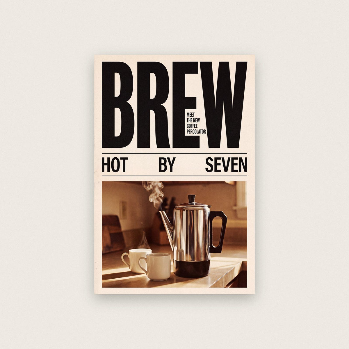 Brew Coffee Percolator Retro Advert Art Print