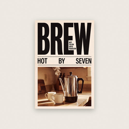 Brew Coffee Percolator Retro Advert Art Print