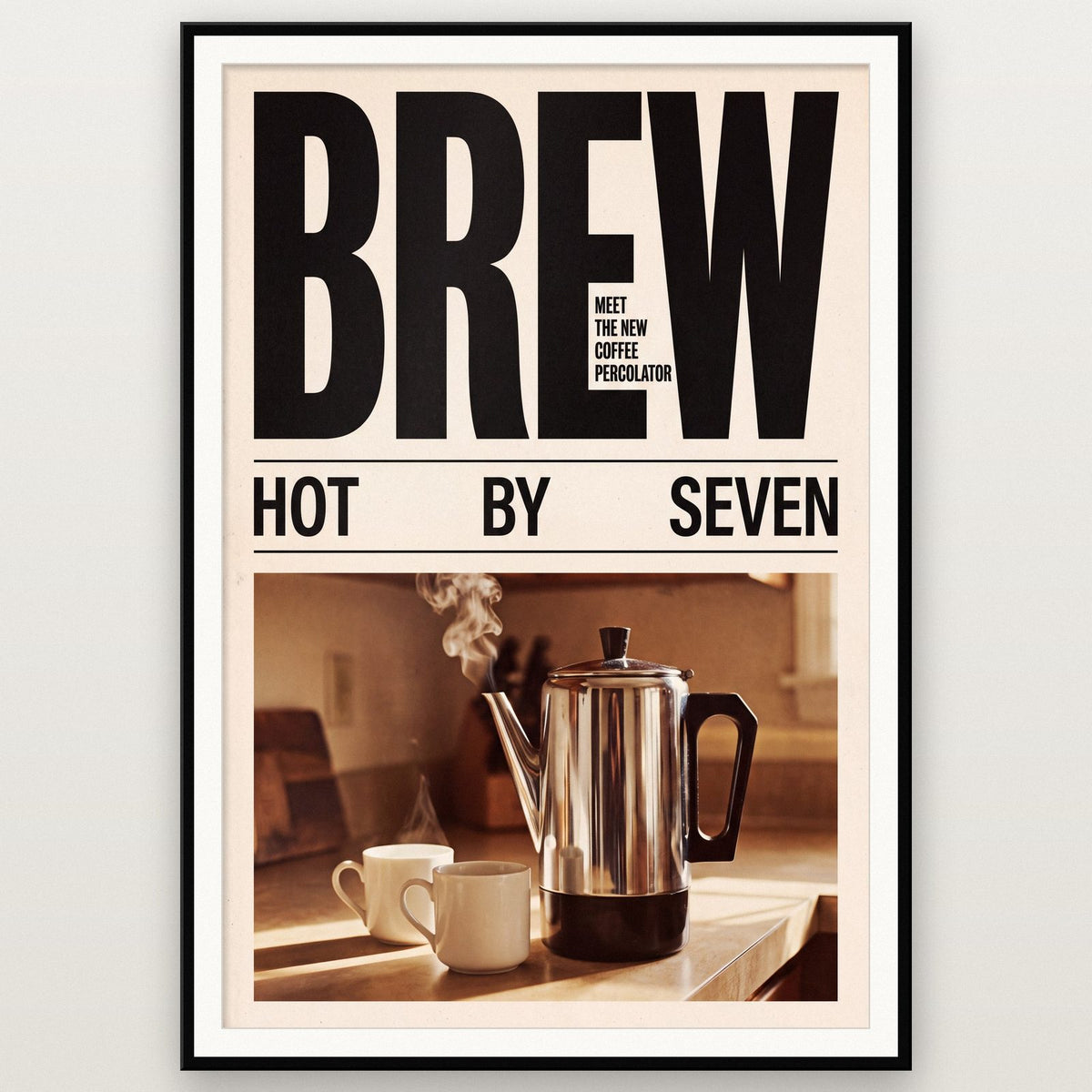 Brew Coffee Percolator Retro Advert Art Print