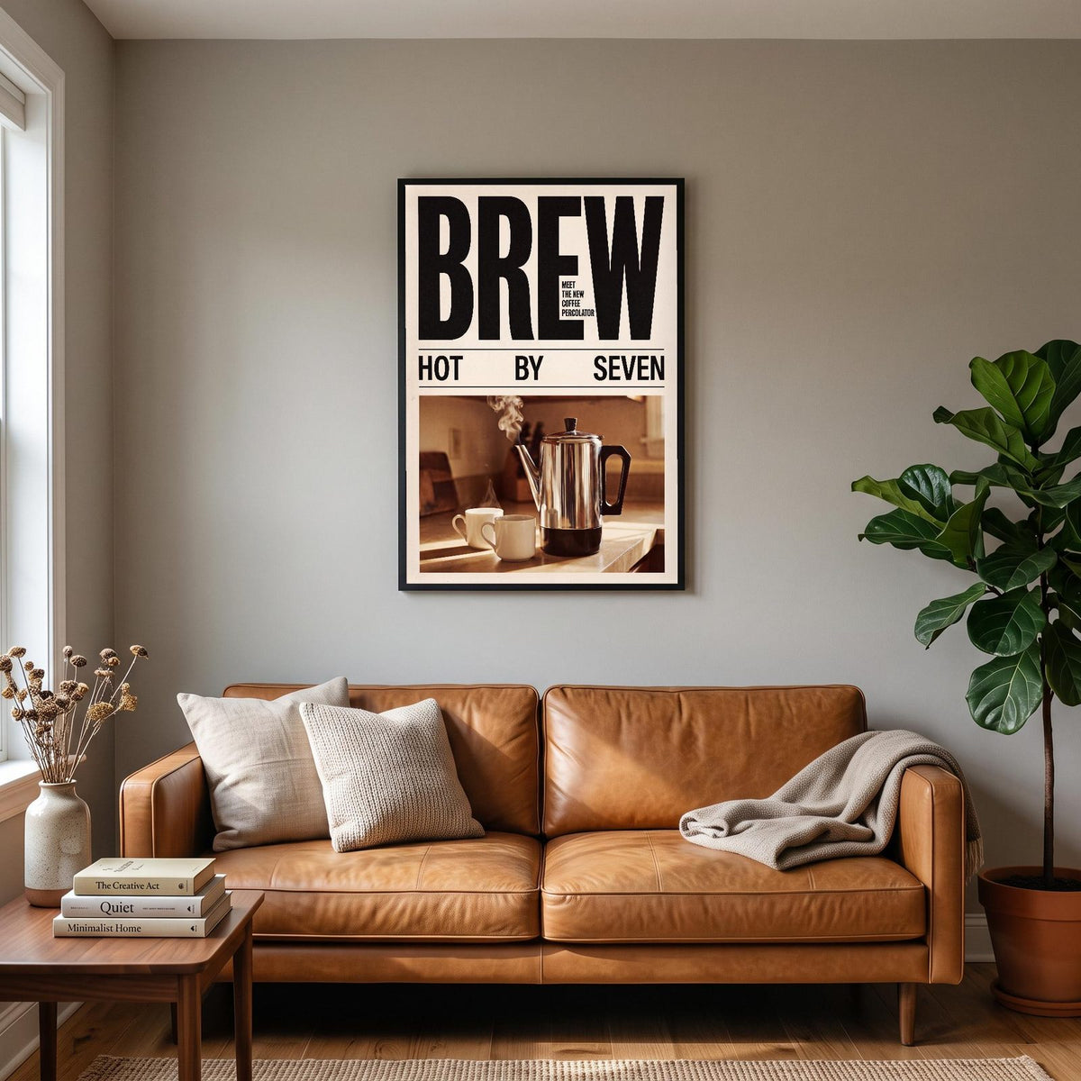 Brew Coffee Percolator Retro Advert Art Print
