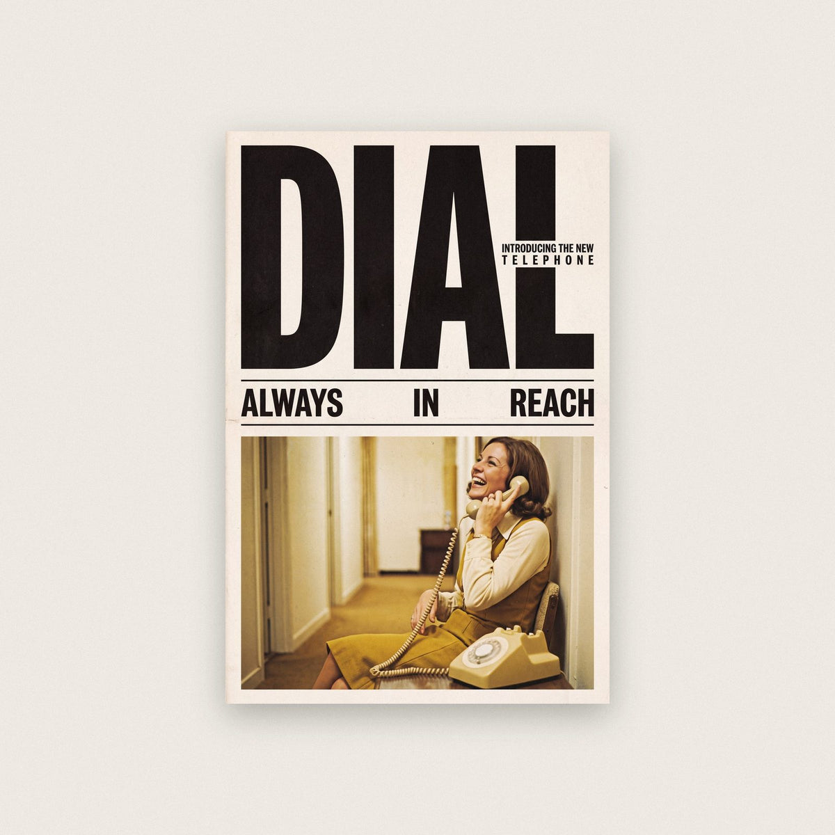 Dial Telephone Retro Advert Art Print