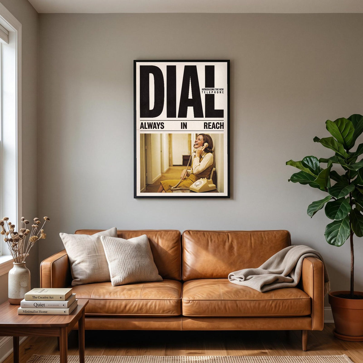 Dial Telephone Retro Advert Art Print