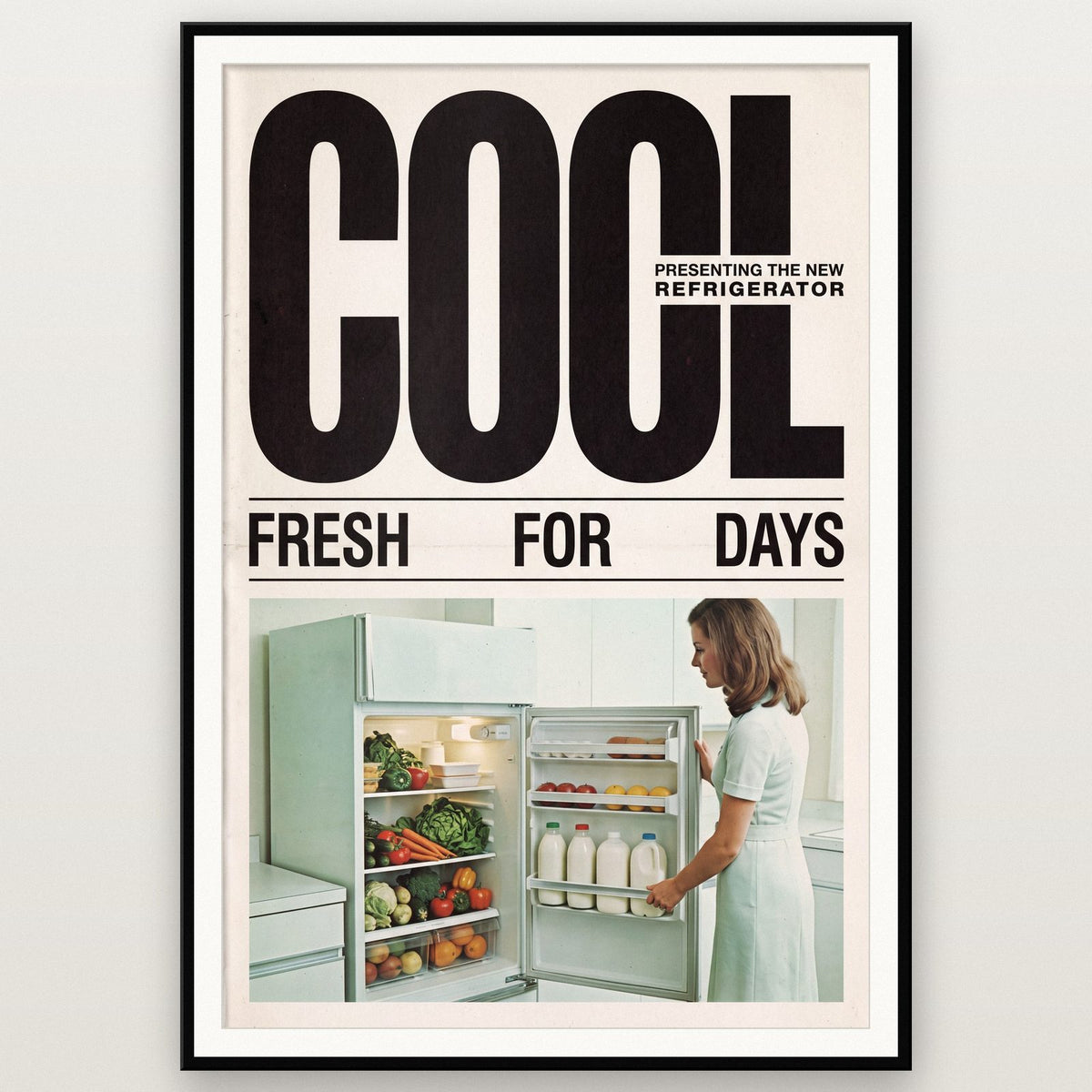 Cool Refrigerator Retro Advert Art Print
