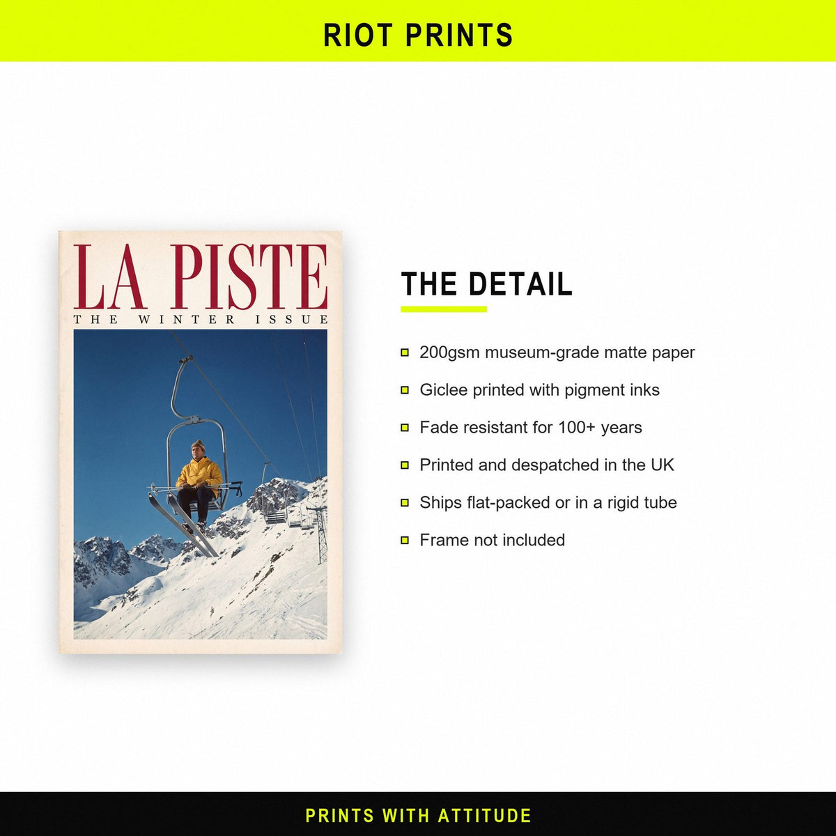 La Piste The Winter Issue Ski Art Print