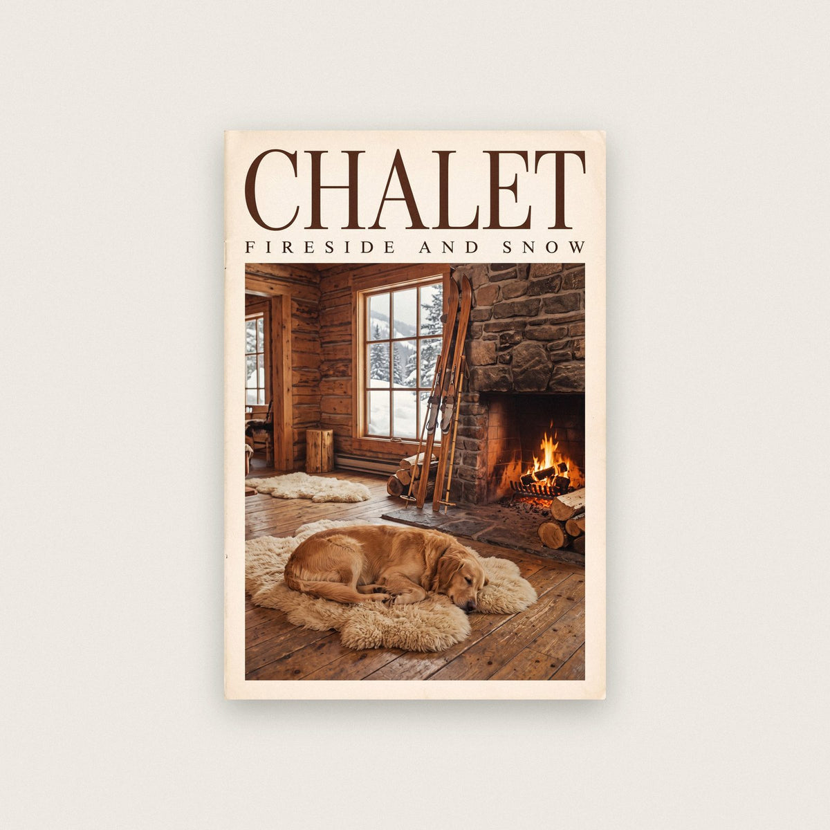 Chalet Fireside And Snow Art Print