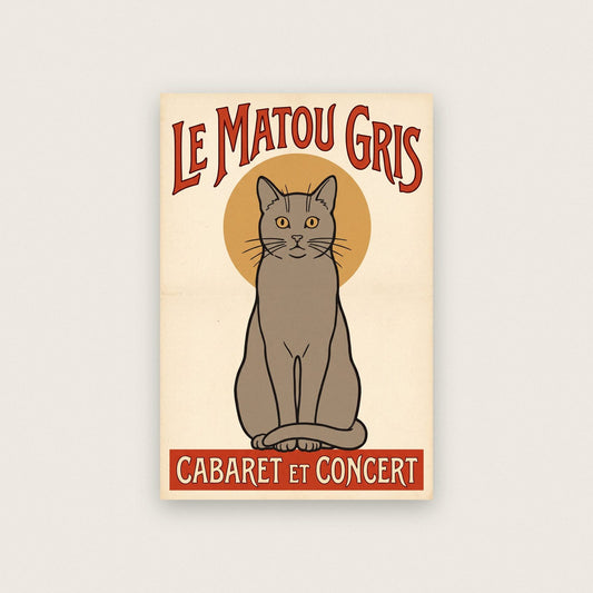 Le Matou Gris Cabaret Poster Art Print