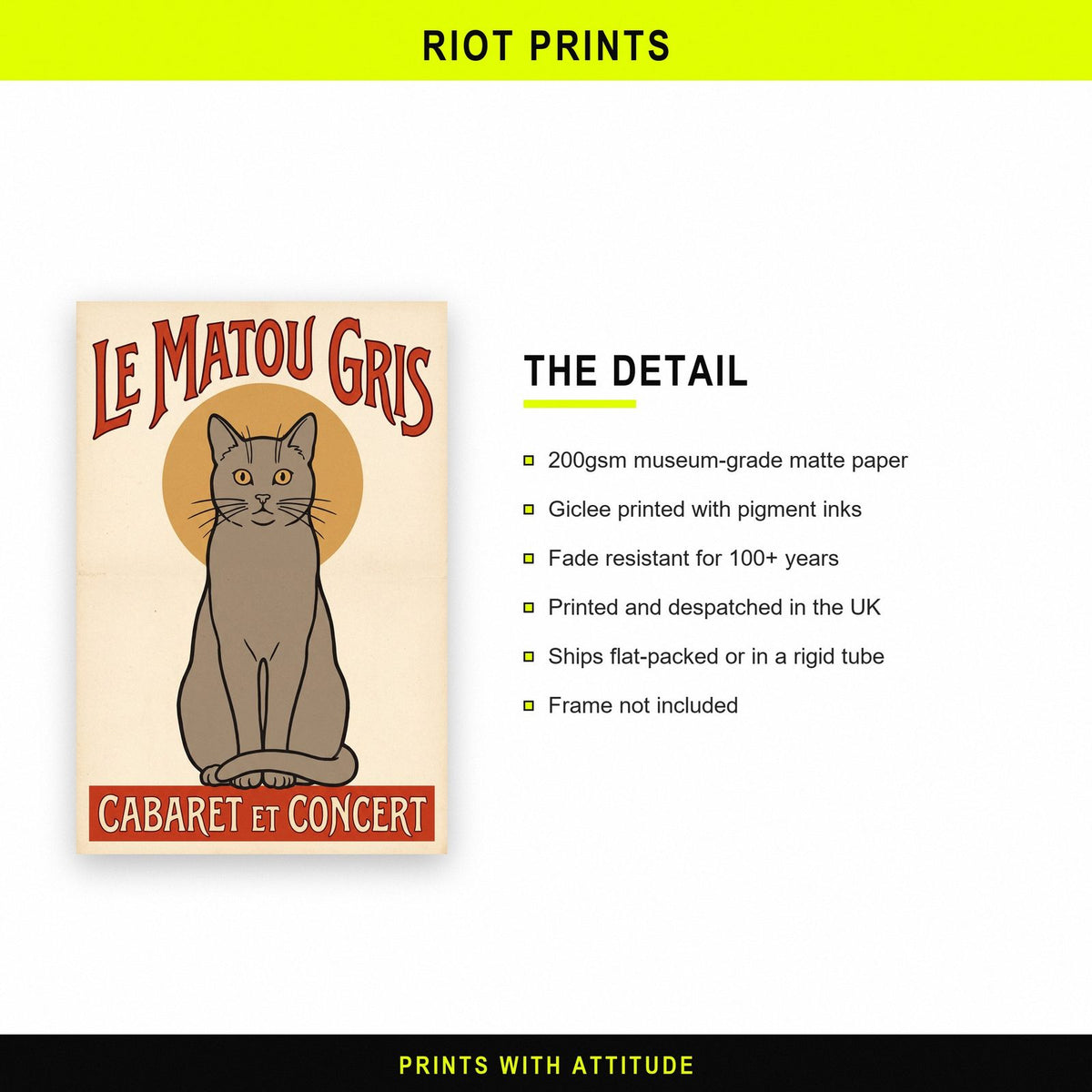 Le Matou Gris Cabaret Poster Art Print