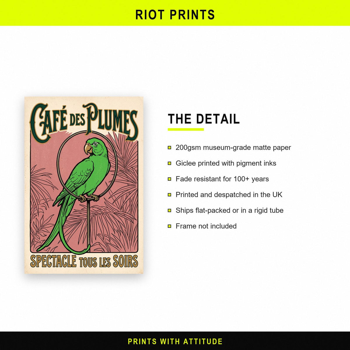 Cafe Des Plumes Cabaret Poster Art Print