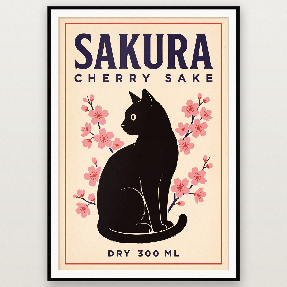 Sakura Cherry Sake Label Art Print