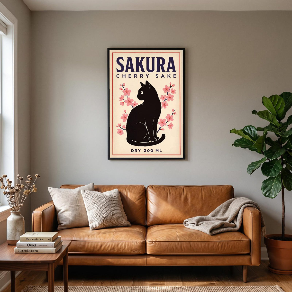 Sakura Cherry Sake Label Art Print