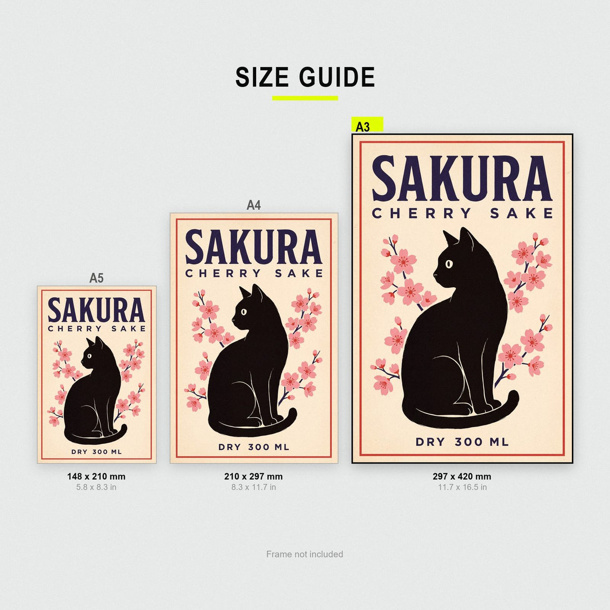 Sakura Cherry Sake Label Art Print