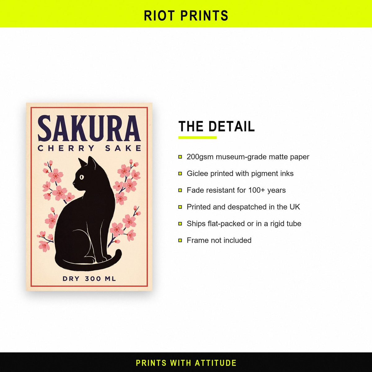Sakura Cherry Sake Label Art Print