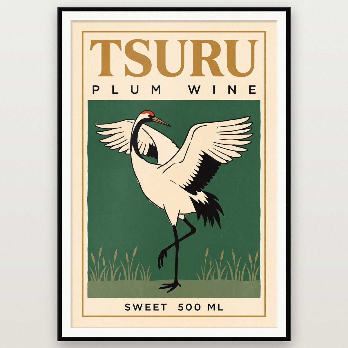 Tsuru Plum Wine Label Art Print