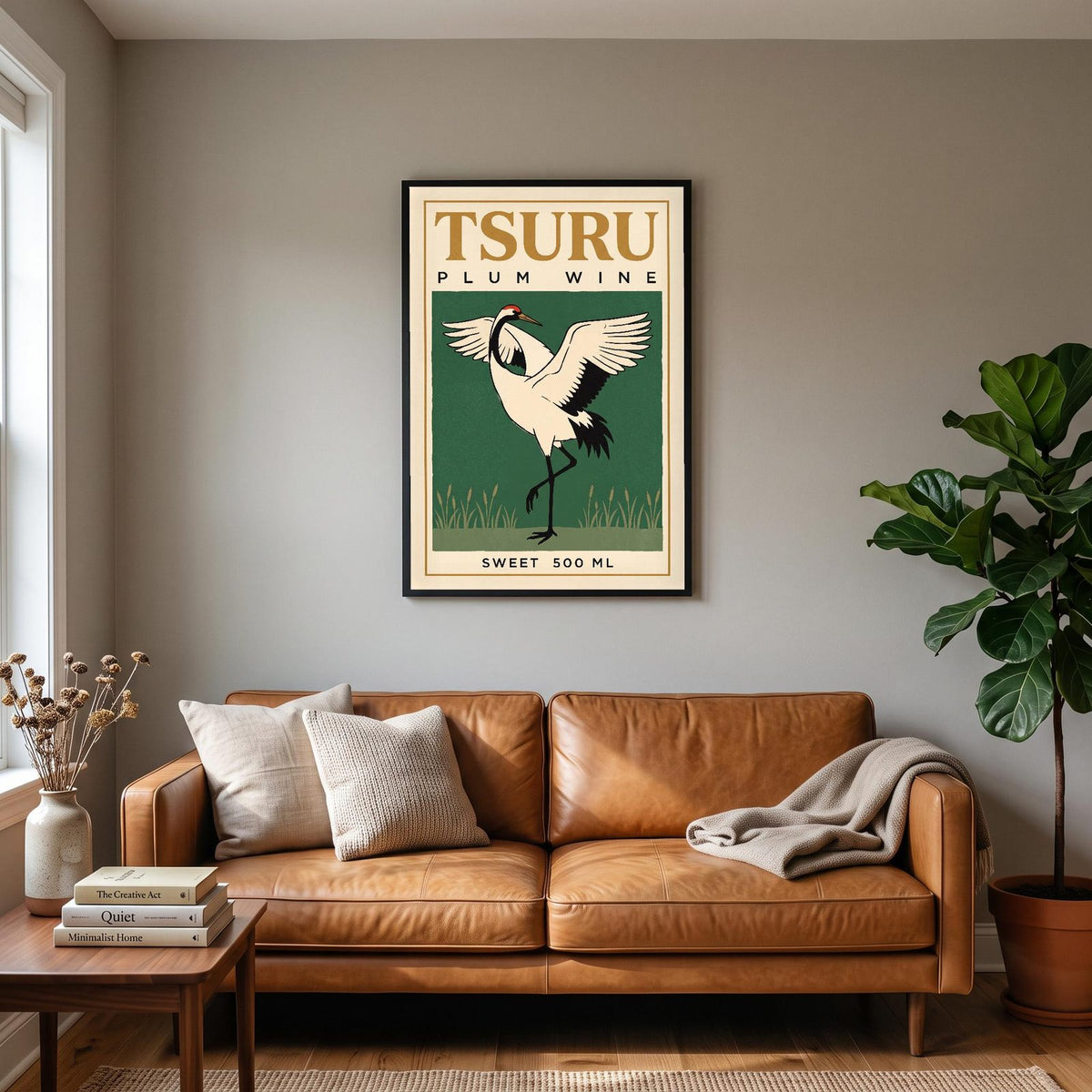 Tsuru Plum Wine Label Art Print