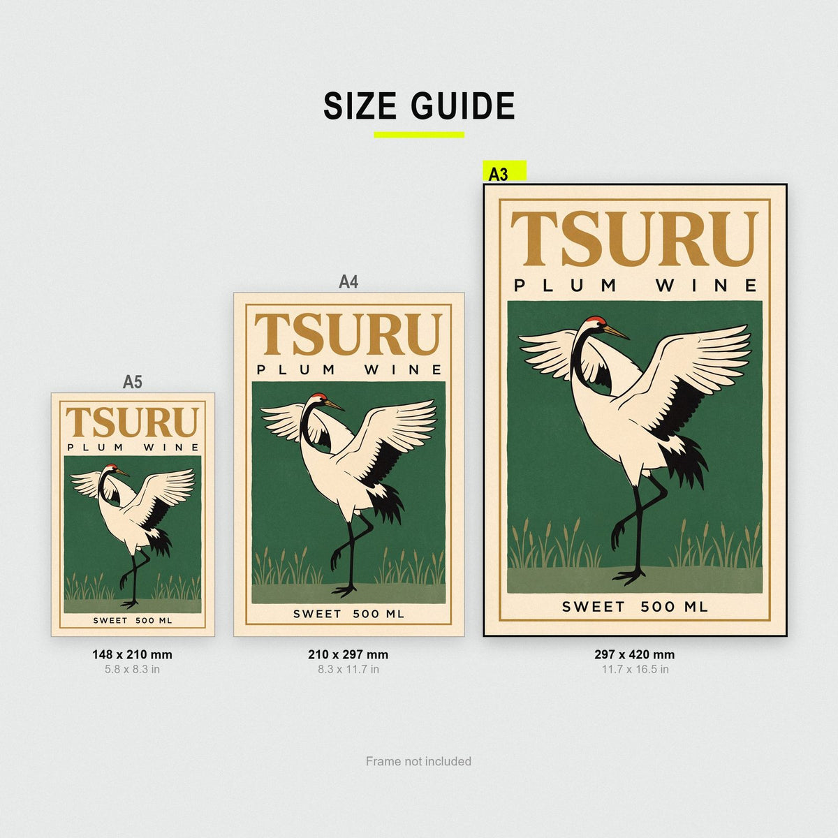 Tsuru Plum Wine Label Art Print